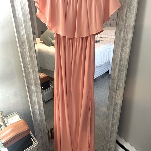 Show Me Your MuMu Hacienda dress in soft pink/coral - Picture 6 of 7
